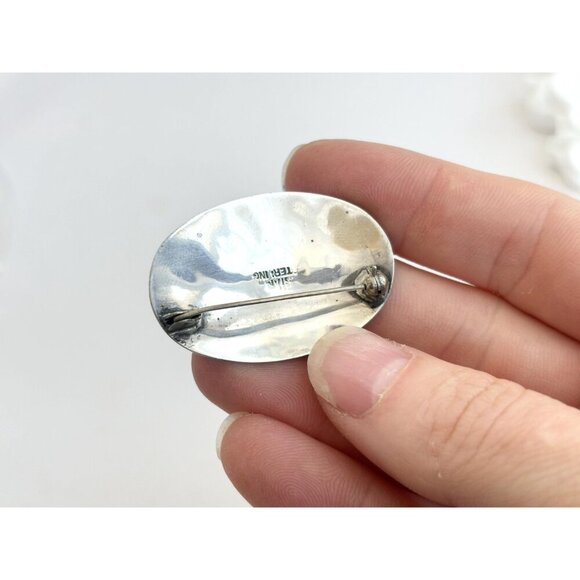 Ramasoon & Mekkala Siam Sterling Silver Vintage Thai Made Nielloware Brooch - Picture 7 of 10